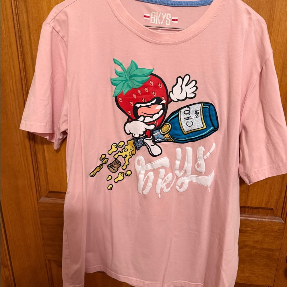 Pink Short Sleeve Cartoon Tee